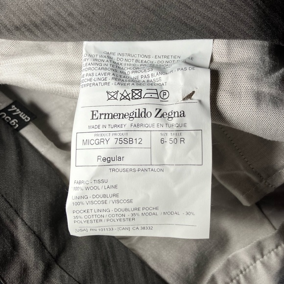 Ermenegildo Zegna Micronsphere Wool Flat
Front Trouser In Grey Size 34 - Picture 4 of 6